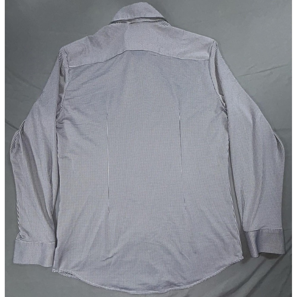 Mizzen+Main Dress Shirt Mens Large Gray Gingham Trim Fit American Made Stretch - Picture 6 of 6